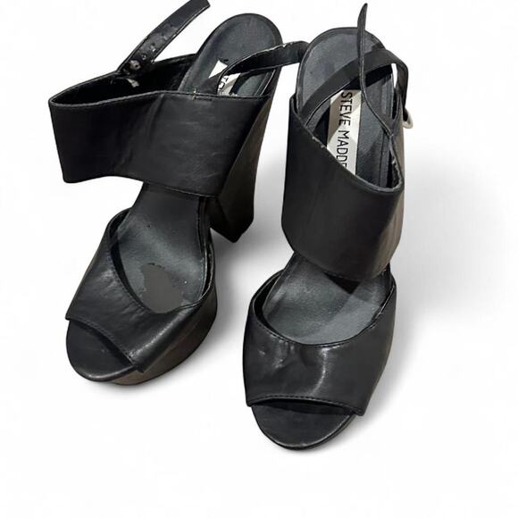 Steve Madden Vintage Black Chunky Platform Bratz Vibes Heels Size 7 - Picture 3 of 7